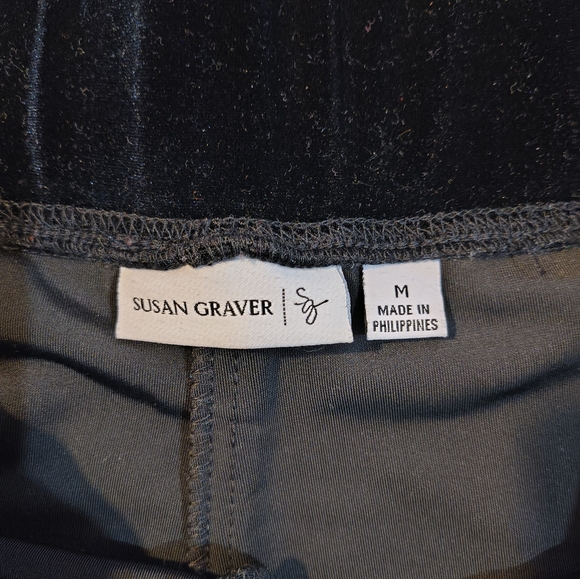 Susan Graver Black Velour Pants Medium - Picture 4 of 6